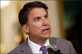 North Carolina Gov. Pat McCrory speaks during a news conference in Raleigh, N.C., last week announcing that his administration sued the federal government in a fight over a new state law that requires transgender people to use the public restroom matching the sex on their birth certificates.
