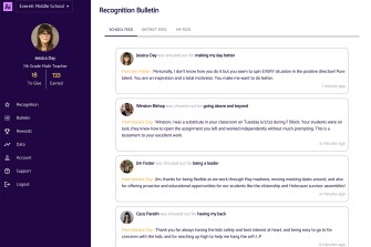 The Hilight app lets teachers, principals, custodians, substitutes, and more share and receive praise.