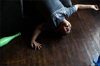 Maximilliano, who started kindergarten this year, plays around his home.
