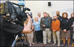 South San Francisco teachers speak out in an Oct. 10 news briefing against a recent campaign ad that appeared as part of the upcoming special election called by Gov. Arnold Schwarzenegger.