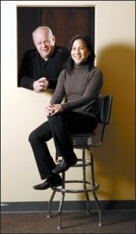 University of Pennsylvania psychology professor Martin E.P. Seligman and research associate Angela Lee Duckworth pose in their offices in Philadelphia.
