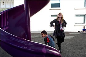 McWilliams watches prekindergartners play, including Xandar Almaguer, 4, during recess at Ozona Elementary School.