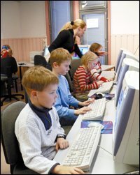 Students take part in an after-school computer club.