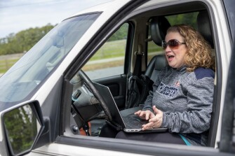Ruark has spotty internet at her home on Hoopers Island in Maryland’s Chesapeake Bay.