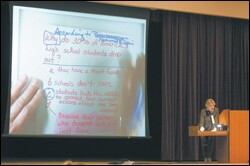 Ruby K. Payne, one of the hottest tickets on the education circuit, conducts a workshop at the University of Wisconsin-Whitewater about teaching impoverished students.