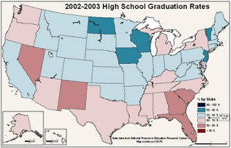 2002-2003 High School Graduation Rates by State