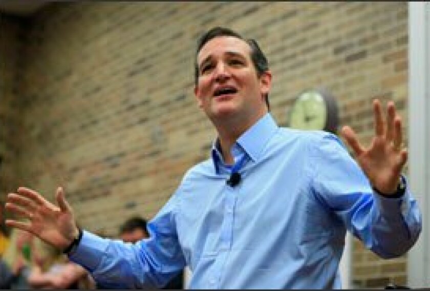 Presidential candidate Sen. Ted Cruz, R-Texas, speaks during a town hall event at Morningside College in Sioux City, Iowa, earlier this month.