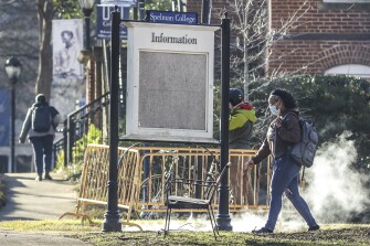 People arrived outside the Spelman campus Tuesday morning, Feb. 1, 2022 after two historically Black colleges in Georgia received bomb threats, a disturbing trend that many HBCUs across the country have been threatened with in recent weeks. Fort Valley State University and Spelman College were among several HBCUs nationwide that received threats, according to published reports. The Atlanta University Center Consortium, a partnership of the city's HBCUs, said it is working with public safety teams on each campus to ensure the safety of students, faculty and staff.