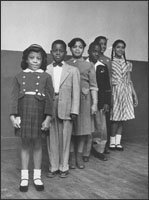 History Makers: Children who were involved in Brown v. Board of Education, which challenged the legality of public school segregation, are shown in Topeka, Kan., in 1953. From left are Vicki Henderson; Donald Henderson; Linda Brown, whose family gave the case its name; James Emanuel; Nancy Todd; and Katherine Carper. The landmark case helped raise courts' role in schools.