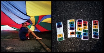 Cole with a parachute in 2012.