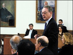 Bruce McHale, a lawyer for New York state, argues last week before a court-appointed panel.