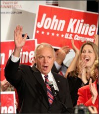 Republican Rep. John Kline, the likely new head of the House education committee, speaks to supporters after winning his fifth term representing part of southeastern Minnesota.