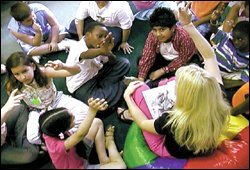 A 3rd grade class featured in Lerone Wilson's file "No Child Left Behind," about the effects of the school law.