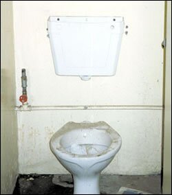 Missing hardware transforms toilets at Diepdale High into waste receptacles.