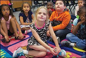 Like many schools across the country, Ruby Duncan, above, is using new questioning techniques to help children learn to draw evidence from what they read. The strategy is called for in the Common Core State Standards, now adopted by more than 40 states.