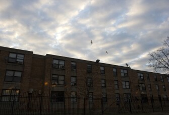 The sun sets over Potomac Gardens, which has 352 apartments. The District of Columbia housing authority has 56 public housing properties throughout the city, a total of 8,000 apartment and townhouse units.