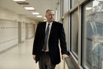 Richard Miller, Superintendent of Schools for the Greene County School District of North Carolina, pictured at Greene County High School in Snow Hill, N.C. on March 1, 2021.