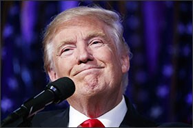 President-elect Donald Trump speaks at his victory rally on Nov. 9 in New York City. The Republican real estate developer made school choice a key theme when talking about public education on the campaign trail.