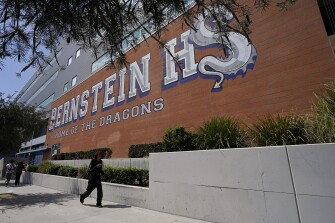 An exterior view of Bernstein High School, Wednesday, Sept. 14, 2022, in the Hollywood section of Los Angeles. A teenage girl died of an apparent overdose at the high school. On Wednesday, police were investigating three other possible fentanyl overdoses in the area, authorities said.