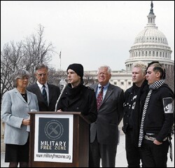 Punk band Anti-Flag joins members of Congress last month.