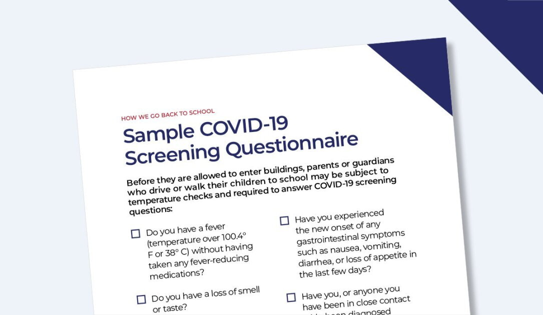 Cdc Questionnaire Screening Students for COVID-19: A Downloadable Questionnaire