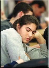 The last period of the day at Virginia's McLean High School finds some students dozing in an Advanced Placement history class.