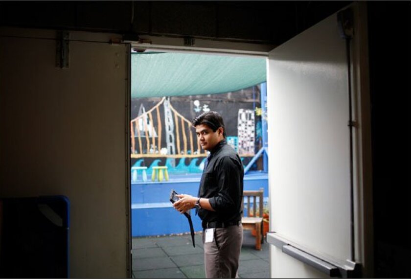 Gaurav Singh observes classes last week at the Metropolitan Montessori School in Manhattan. The Indian educator is visiting the United States in search of models he can use in the free public schools he's planning to open next summer in a slum of his hometown of Mumbai.
