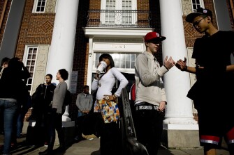 Roosevelt High School, in Portland, Ore., above, is receiving nearly $12,000 in extra funding per student under the economic-stimulus program. The school, which graduates fewer than 40 percent of its students, is putting an intense focus on improved teaching strategies in its stimulus-funded turnaround effort.