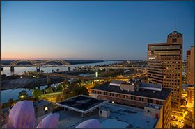 Memphis, seen at sunset, is proving to be a test bed for school governance strategies.