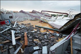 Tornadoes destroyed Smithville High School in Mississippi.