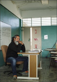 Edgar Esquilin teaches social studies at the school.