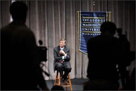 Bill Gates, in a Dec. 3 speech in Washington, urges federal lawmakers to continue to support education, as well as initiatives focused on global health and poverty, despite poor U.S. economic conditions that are straining the nation’s finances. Mr. Gates’ foundation has committed roughly $2 billion this decade to projects to improve U.S. high schools.