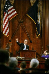 Gov. Mark Sanford gives his State of the State address Jan. 20 at the South Carolina Statehouse in Columbia.