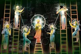 Humans and AI work together to design curriculum.