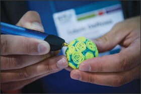 3Doodler displays its 3-D drawing tool.