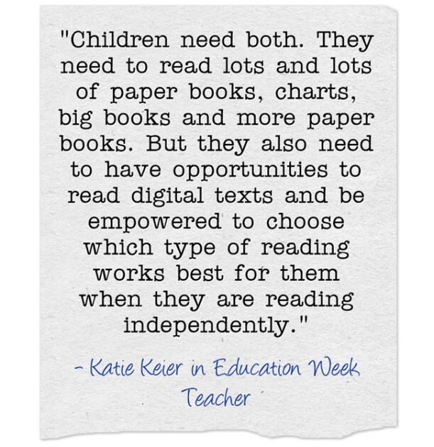 Need Both Response: 'Children Need Both Paper Books & Digital Texts' (Opinion)