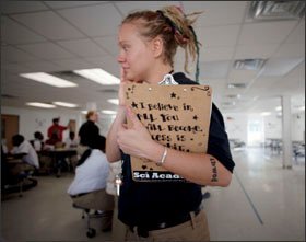 Teacher Kaycee L. Eckhart has been with the school since it opened in 2008.