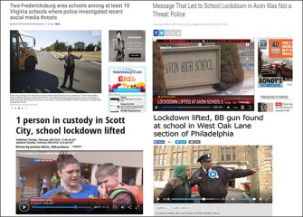 A sample of news headlines from around the country captures some of the copycat incidents and threats that have led to precautionary school lockdowns in the days since the Parkland, Fla., school shooting.