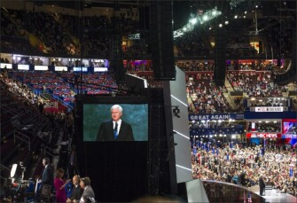 Newt Gingrich addresses the Republican National Convention Wednesday.