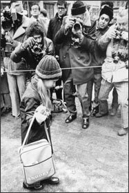 PRESIDENT JIMMY CARTER: The Carters’ daughter, Amy, attended Thaddeus Stevens Elementary School (where she is entering for her first day) and Rose Lee Hardy Middle School, both Washington public schools, during her father’s administration.