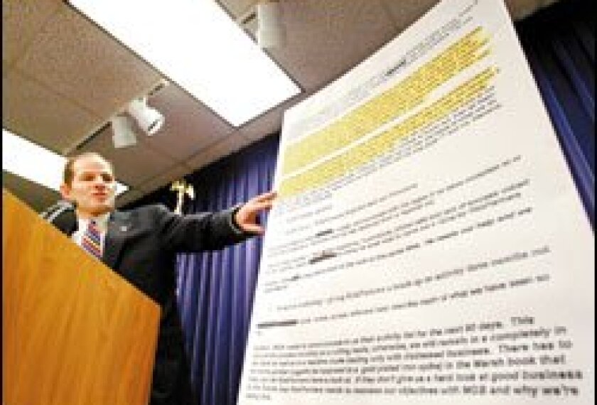 New York state attorney general Eliot Spitzer.