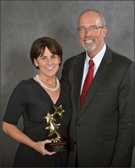 Ann Marie Corgill poses with Alabama State Superintendent Thomas Bice after being named the state's 2014-15 teacher of the year.