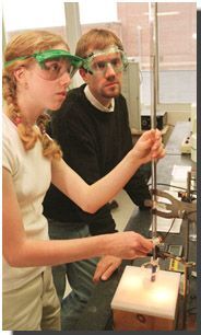 Assistant Editor David Hoff with a Hanover High School student.