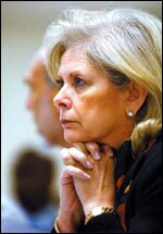 Bonnie Copeland the chief executive officer of the 90,000-student Baltimore schools, listens during a meeting as members of her administration give updates on their departments. 