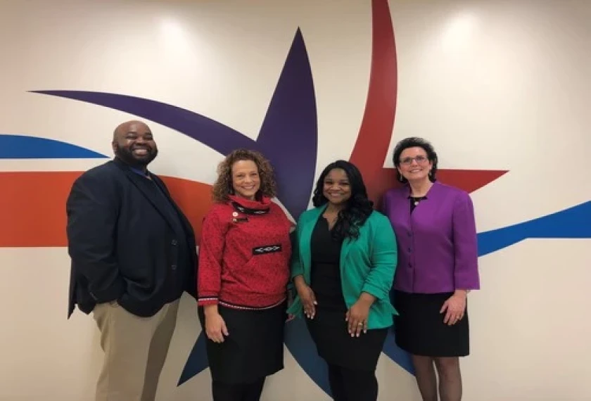 National Teacher of the Year finalists Rodney Robinson, Danielle Riha, Kelly Harper, and Donna Gradel at the CCSSO office.