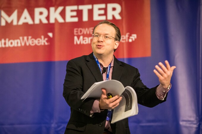 Maurice Bakely, publisher of Ed Week Market Brief, at the EdMarketer event in 2019 in Boulder, Co.