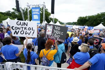 People arrive to attend the March for Our Lives rally on June 11 in Washington.