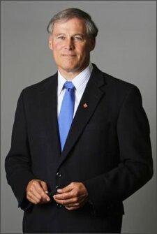 Democratic challenger, Jay Inslee.