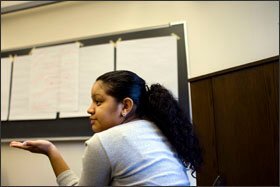 The 55 students who got a taste of the ivy league at the workshop come from families that have few or no members with college degrees. Ms. Oquendo hopes to study criminal justice.