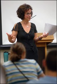 Deborah Loewenberg Ball works with educators at the Elementary Mathematics Laboratory at the University of Michigan, where math instruction is studied.